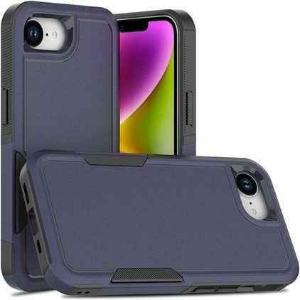 Mobigear Heavy Armor iPhone 16e Hülle Hardcase Backcover Stoßfest - Dunkelblau