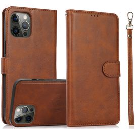 Mobigear Wallet iPhone 16 Pro Hülle Abnehmbare 2in1 Klapphülle Geldbörse - Braun