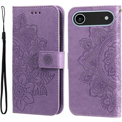 Mobigear Flowers iPhone Air Hülle Klapphülle Geldbörse - Lila