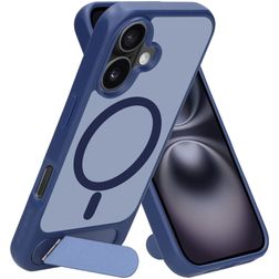 Mobiparts Hardcover iPhone 16 MagSafe Hülle Hardcase Backcover mit Ständer - Satin Blue