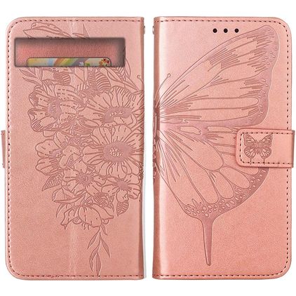 Mobigear Butterfly Google Pixel 7a Klapphülle Portemonnaie - Roségold