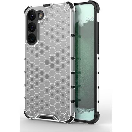Mobigear Honeycomb Samsung Galaxy S23 Plus Hülle Hardcase Backcover Stoßfest - Weiß