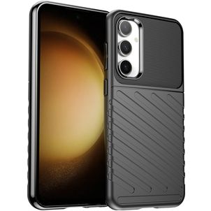 Mobigear Groove Samsung Galaxy S23 FE Hülle Flexibles TPU Backcover - Schwarz