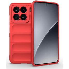 Mobigear Bumpy Xiaomi 15 Hülle Flexibles TPU Backcover - Rot