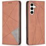 Mobigear Rhombus Slim Samsung Galaxy S23 FE Hülle Klapphülle - Braun