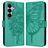 Mobigear Butterfly Samsung Galaxy A27 Hülle Klapphülle Geldbörse - Grün