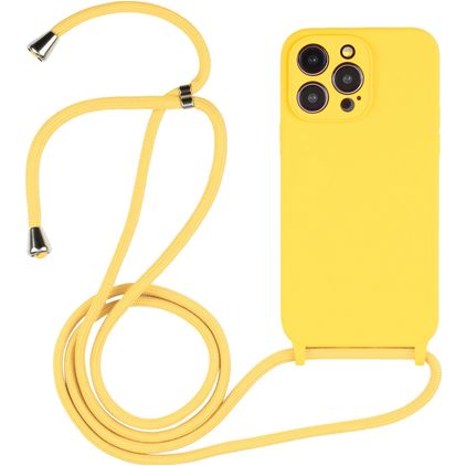 Mobigear Lanyard iPhone 15 Pro Max Silikon Handykette - Gelb