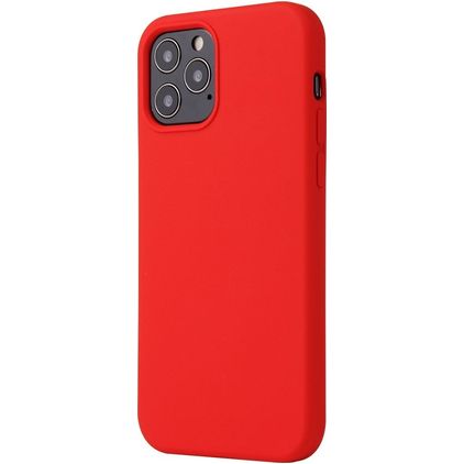 Mobigear Rubber Touch iPhone 12 Pro Silikon Hülle Backcover - Rot
