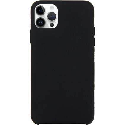 Mobigear Rubber Touch iPhone 15 Pro Silikon Hülle Backcover - Schwarz