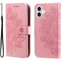 Mobigear Flowers iPhone 17 Hülle Klapphülle Geldbörse - Roségold