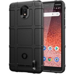 Mobigear Rugged Shield Nokia 1.3 Hülle Flexibles TPU Backcover Stoßfest - Schwarz