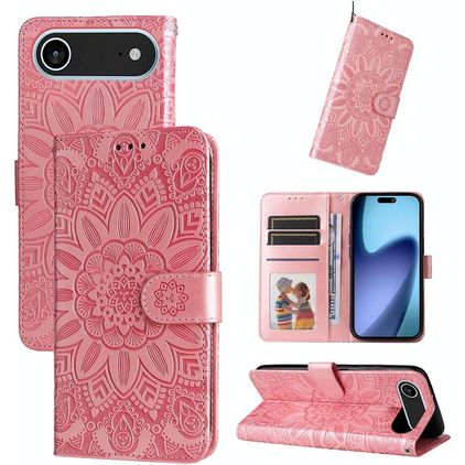 Mobigear Sunflower iPhone Air Hülle Klapphülle Geldbörse - Pink