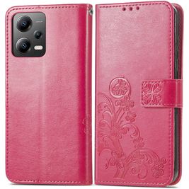 Mobigear Clover POCO X5 Hülle Klapphülle Geldbörse - Magenta