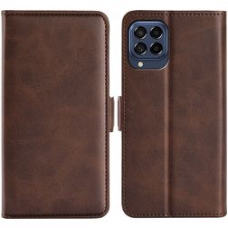 Mobigear Slim Magnet Samsung Galaxy M53 Hülle Klapphülle Geldbörse - Braun