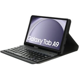 Mobiparts Bluetooth Keyboard Samsung Galaxy Tab A9 (2023) Hülle QWERTY Bluetooth Tastatur Klapphülle - Schwarz