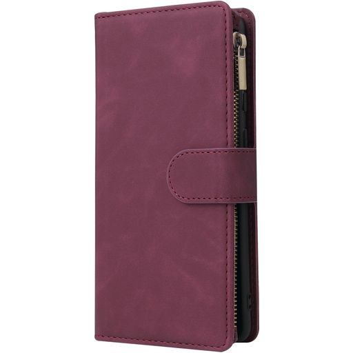 Mobigear Zipper Samsung Galaxy Note 10 Lite Hülle Klapphülle Geldbörse - Rot