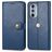 Mobigear Snap Button Motorola Edge 30 Pro Hülle Klapphülle Geldbörse - Blau