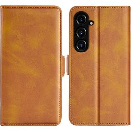 Mobigear Slim Magnet Samsung Galaxy S23 FE Hülle Klapphülle Geldbörse - Cognac