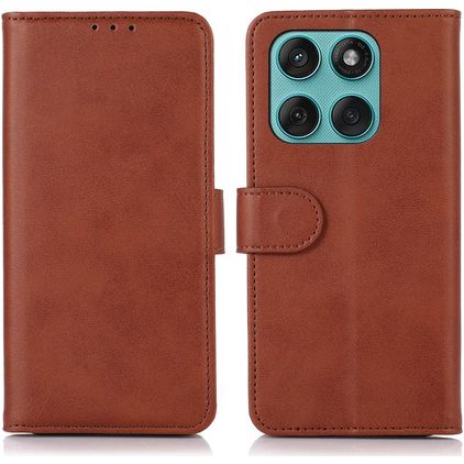 Mobigear Wallet Motorola Edge 60 Fusion Hülle Klapphülle Geldbörse - Braun
