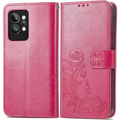 Mobigear Clover Realme GT2 Pro Hülle Klapphülle Geldbörse - Rot