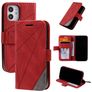 Mobigear Rhombus iPhone 12 Mini Hülle Klapphülle Geldbörse - Rot