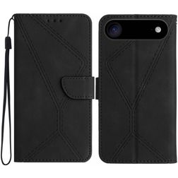 Mobigear Stitch iPhone Air Hülle Klapphülle Geldbörse - Schwarz