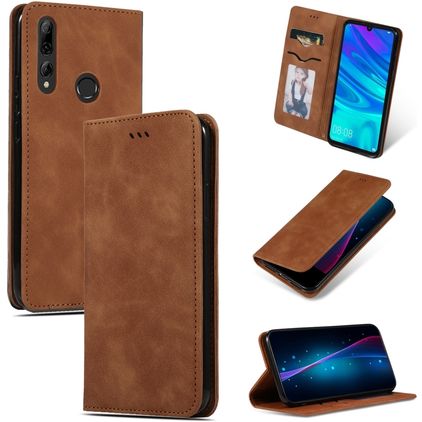 Mobigear Retro Slim Huawei P Smart Plus (2019) Hülle Klapphülle - Braun