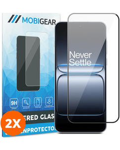 Mobigear Premium OnePlus Nord 5 Panzerglas Gehärtetes Glas Displayschutz - Hüllenfreundlich - Schwarz (2er Pack)