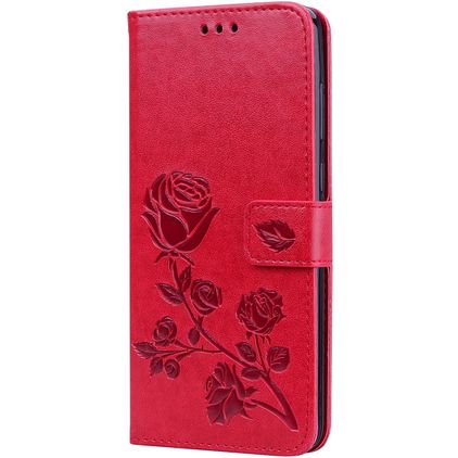 Mobigear Roses Samsung Galaxy A9 (2018) Hülle Klapphülle Geldbörse - Rot
