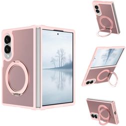 Mobigear 360 Rotating Ring Samsung Galaxy Z Fold 8 Ultra MagSafe Hülle Hardcase Backcover mit Ringhalter - Pink
