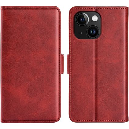 Mobigear Slim Magnet iPhone 15 Plus Hülle Klapphülle Geldbörse - Rot