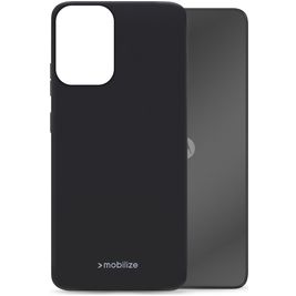 Mobilize Rubber Gelly Motorola Moto E14 Hülle Flexibles TPU Backcover - Schwarz