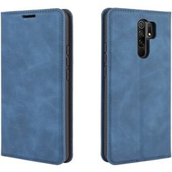 Mobigear Retro Slim Xiaomi Redmi 9 Hülle Klapphülle Geldbörse - Blau