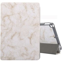 Mobigear Tri-Fold Marble iPad 7 (2019) Hülle Klapphülle + Stifthalter - Weiß