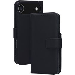 Mobiparts Wallet iPhone Air MagSafe Hülle Echtes Leder Klapphülle Geldbörse - Schwarz