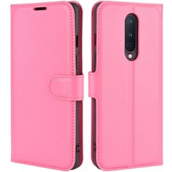 Mobigear Classic OnePlus 8 Hülle Klapphülle Geldbörse - Magenta