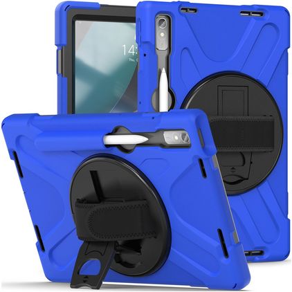 Mobigear SureGrip XGuard Lenovo Tab P11 Pro Gen 2 Hülle Kunststoff / Silikon Backcover + Stylus-Halter + Ständer - Blau