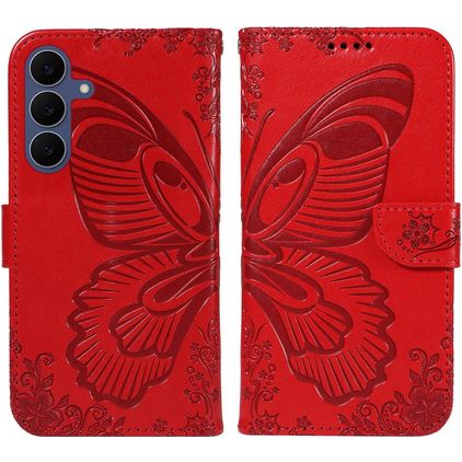 Mobigear Butterfly Samsung Galaxy S26 FE Hülle Klapphülle Geldbörse - Rot