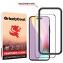 GrizzlyCoat Easy Fit iPhone 15 Plus Panzerglas Gehärtetes Glas Displayschutz - Hüllenfreundlich + Applikator - Schwarz