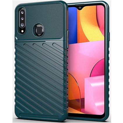 Mobigear Groove Samsung Galaxy A20s TPU (flexibel) Backcover - Grün