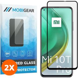 Mobigear Premium Xiaomi Mi 10T Pro Panzerglas Gehärtetes Glas Displayschutz - Hüllenfreundlich - Schwarz (2er Pack)