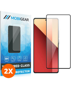 Mobigear Premium Xiaomi Redmi Note 13 Pro 4G Panzerglas Gehärtetes Glas Displayschutz - Hüllenfreundlich - Schwarz (2er Pack)