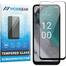 Mobigear Premium Nokia C32 Panzerglas Gehärtetes Glas Displayschutz - Hüllenfreundlich - Schwarz