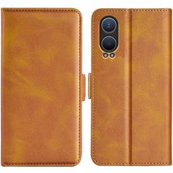 Mobigear Slim Magnet OnePlus Nord CE 4 Lite Hülle Klapphülle Geldbörse - Cognac