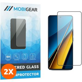 Mobigear Premium POCO X6 Panzerglas Gehärtetes Glas Displayschutz - Hüllenfreundlich - Schwarz (2er Pack)