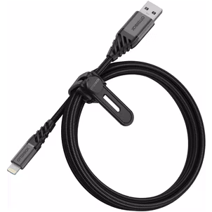 Otterbox Nylon Braided USB-A auf Apple Lightning MFI Kabel 1 Meter - Schwarz