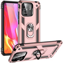 Mobigear Armor Ring Xiaomi Redmi 10C Hülle Hardcase Backcover Stoßfest mit Ringhalter - Roségold