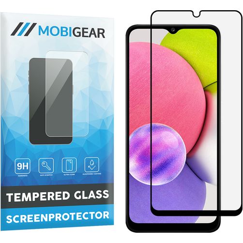 Mobigear Premium Samsung Galaxy A03s Panzerglas Displayschutz - Hüllenfreundlich - Schwarz