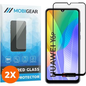 Mobigear Premium Huawei Y6p Panzerglas Gehärtetes Glas Displayschutz - Hüllenfreundlich - Schwarz (2er Pack)