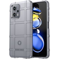 Mobigear Rugged Shield POCO X4 GT Hülle Flexibles TPU Backcover Stoßfest - Grau